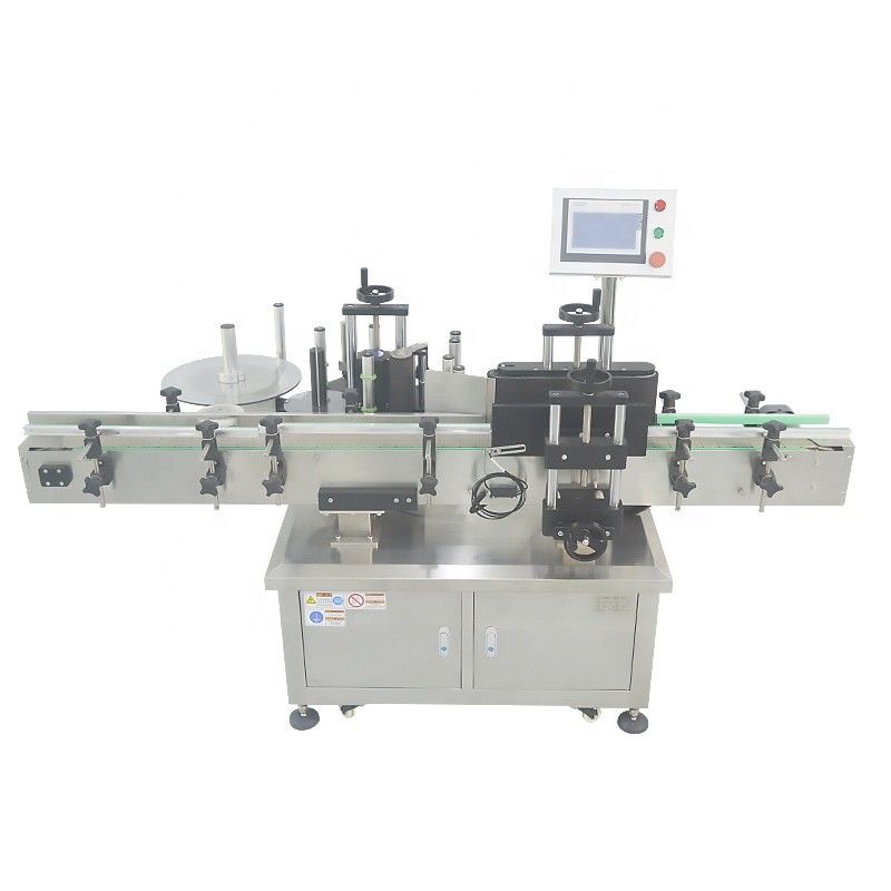 2100*1200*1450mm Vial Bottle Vertical Label Sticker Machine for Plastic Round Bottles