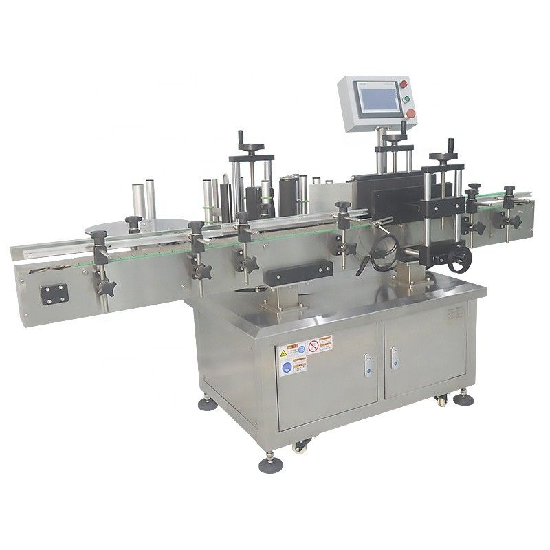 2100*1200*1450mm Vial Bottle Vertical Label Sticker Machine for Plastic Round Bottles