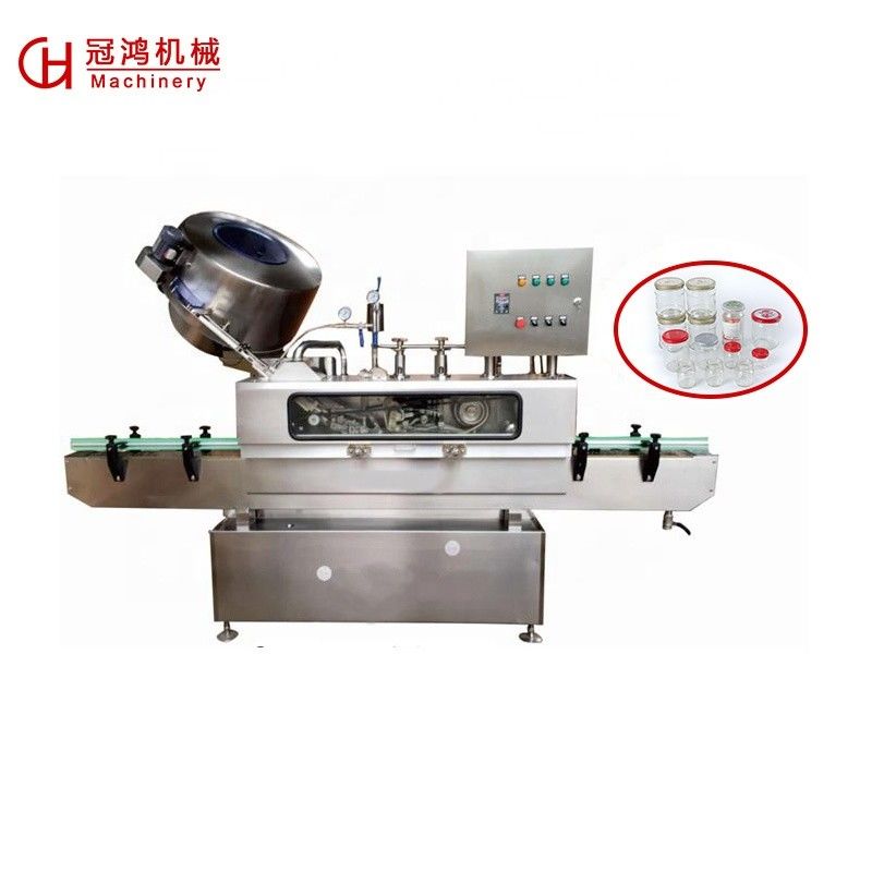 Video Inspection Provided Automatic Steam Type Vacuum Capping Machine for Glass Bottles