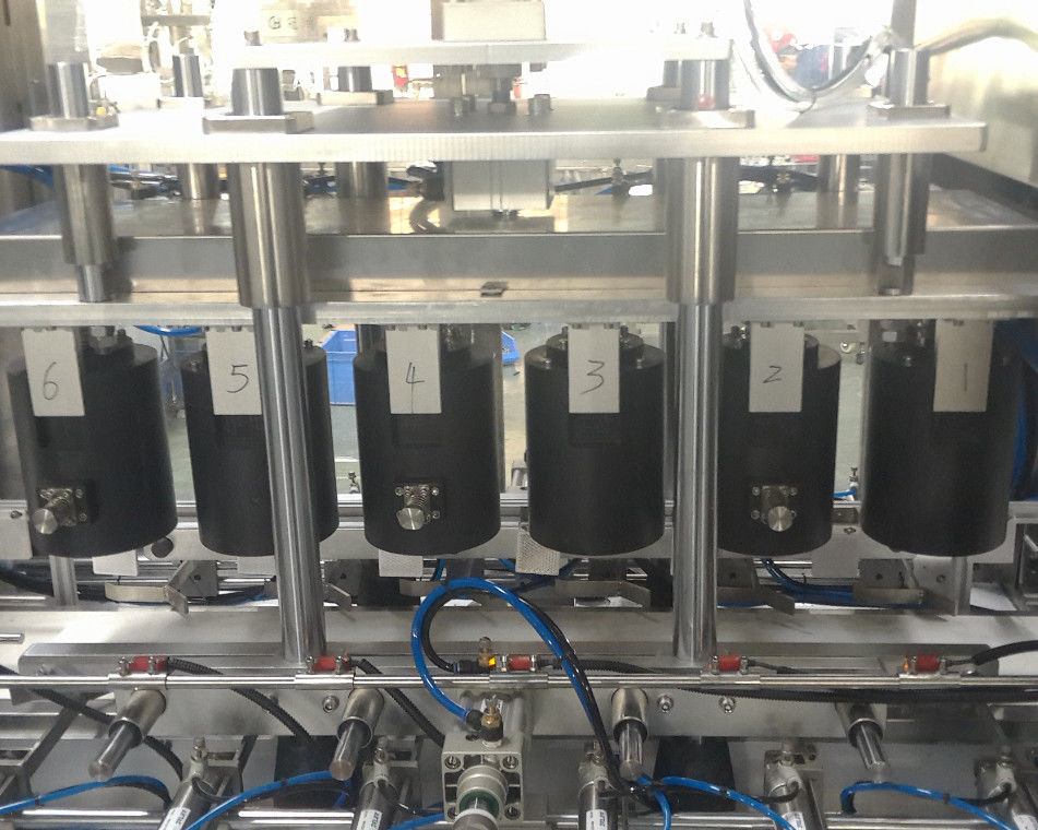 Plastic Packaging High Speed Automatic Vacuum Capping Machine for 6 Heads Glass Jars