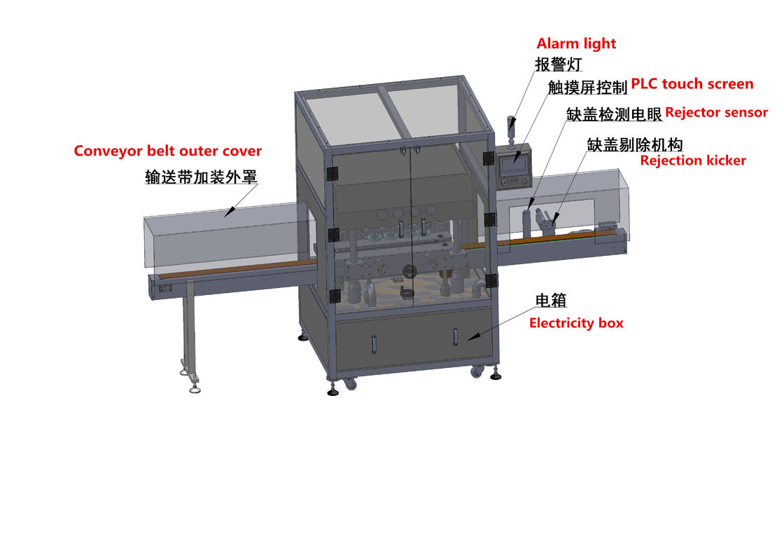 Plastic Bottle Cap 8 Wheels Rotary Screw Capping Machine with Mechanical Driven Type