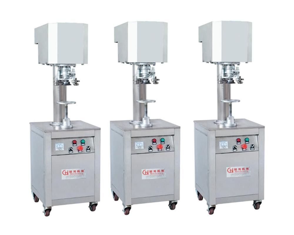 Aluminum Lids Capping Machine for 50 KG Capacity and 50-126mm Bottle Diameter Bottles