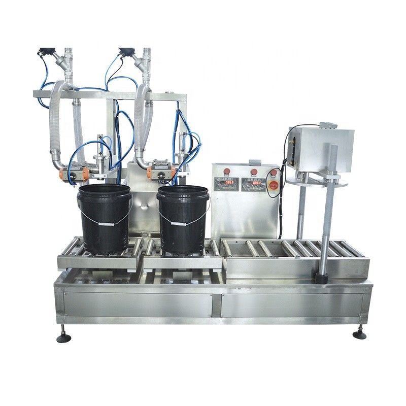 2 Heads Semi Automatic Weighing Filling Machine for Liquid/Oil/Lubricant/Chemical 5-50L